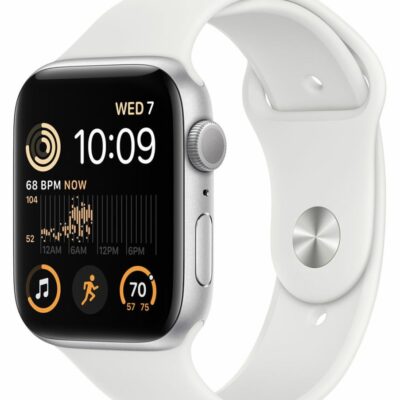 Kellot Apple  | Apple Watch Se Gps Hopeanvarinen Alumiinikuori 44 Mm Valkoinen Urheiluranneke Mnk23Ks/A